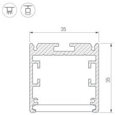 Профиль SL-ARC-3535-D1500-A90 SILVER (1180мм, дуга 1 из 4) (Arlight, Алюминий)