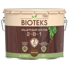 Защитный лессирующий состав для дерева Bioteks 2-в-1, 0,8 л, темная рябина