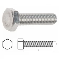 Болт М8х50 шестигр., нерж.сталь (А2), DIN 933 (100 шт в карт. уп.) (093328-50) (STARFIX)