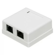 Розетка настенная, 1 порт RJ-45, категория 5е + 1 порт RJ-12, белая, TWT-SM2-4512-WH