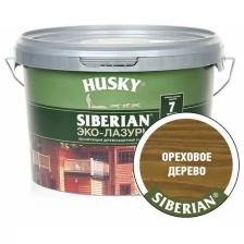 HUSKY SIBERIAN Эко-Лазурь для дерева полуматовая ореховое дерево (2,5л)