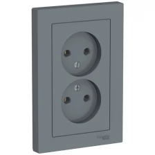 ATN000720 Розетка 2-м СП AtlasDesign 16А IP20 без заземл. в сборе грифель Schneider Electric